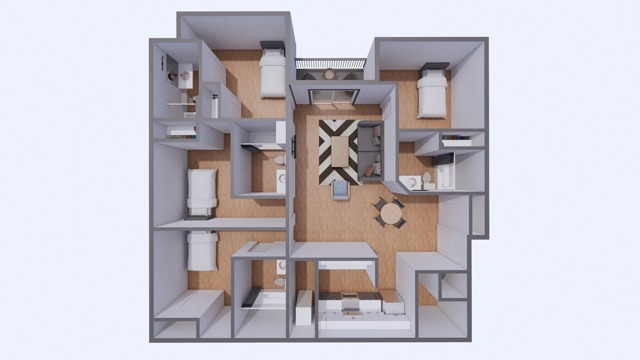 4 Bed, 4 Bath Classic floor plan