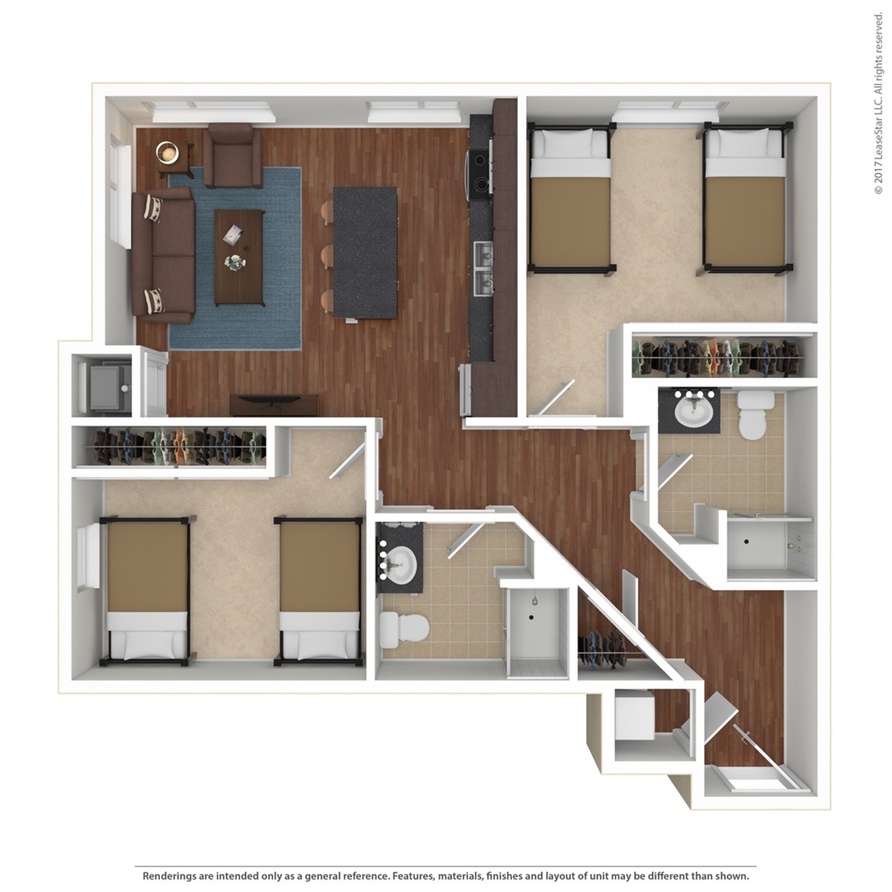 2 Bed, 2 Bath Plus floor plan