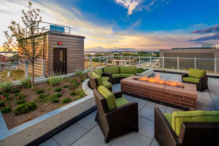 Image of Skydeck with Fire Pit for Yugo Madison Lux
