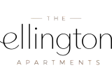 Elegant logo design for The Ellington Apartments, featuring sleek and modern typography on a sophisticated dark background.