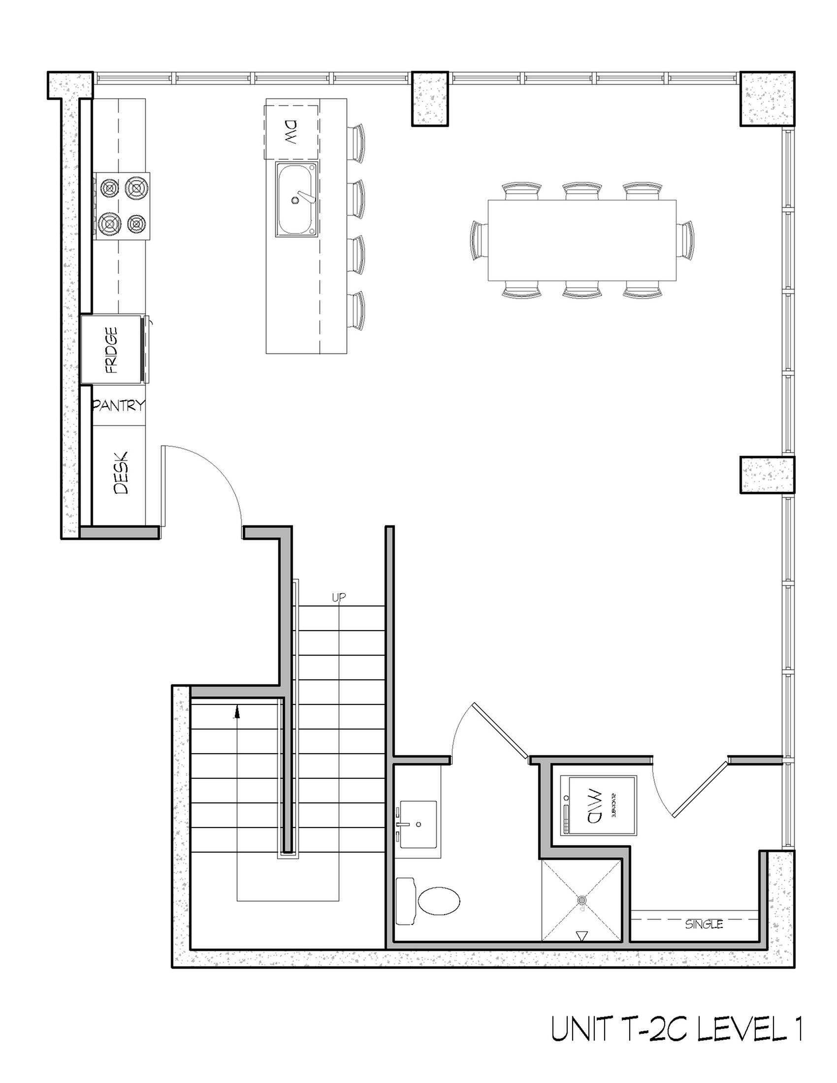 Townhome 2 bedroom suite-level 1