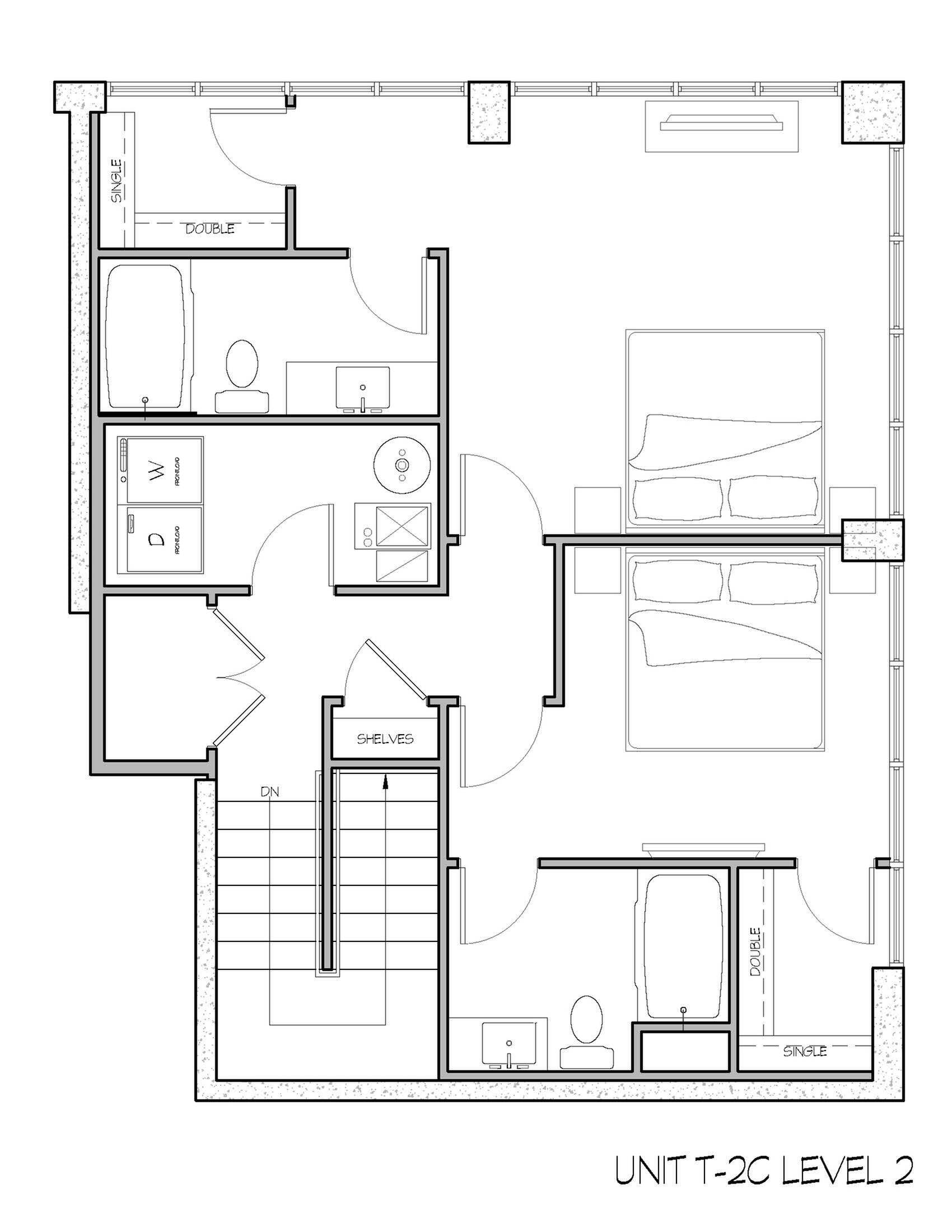 Townhome 2 bedroom suite-level 2