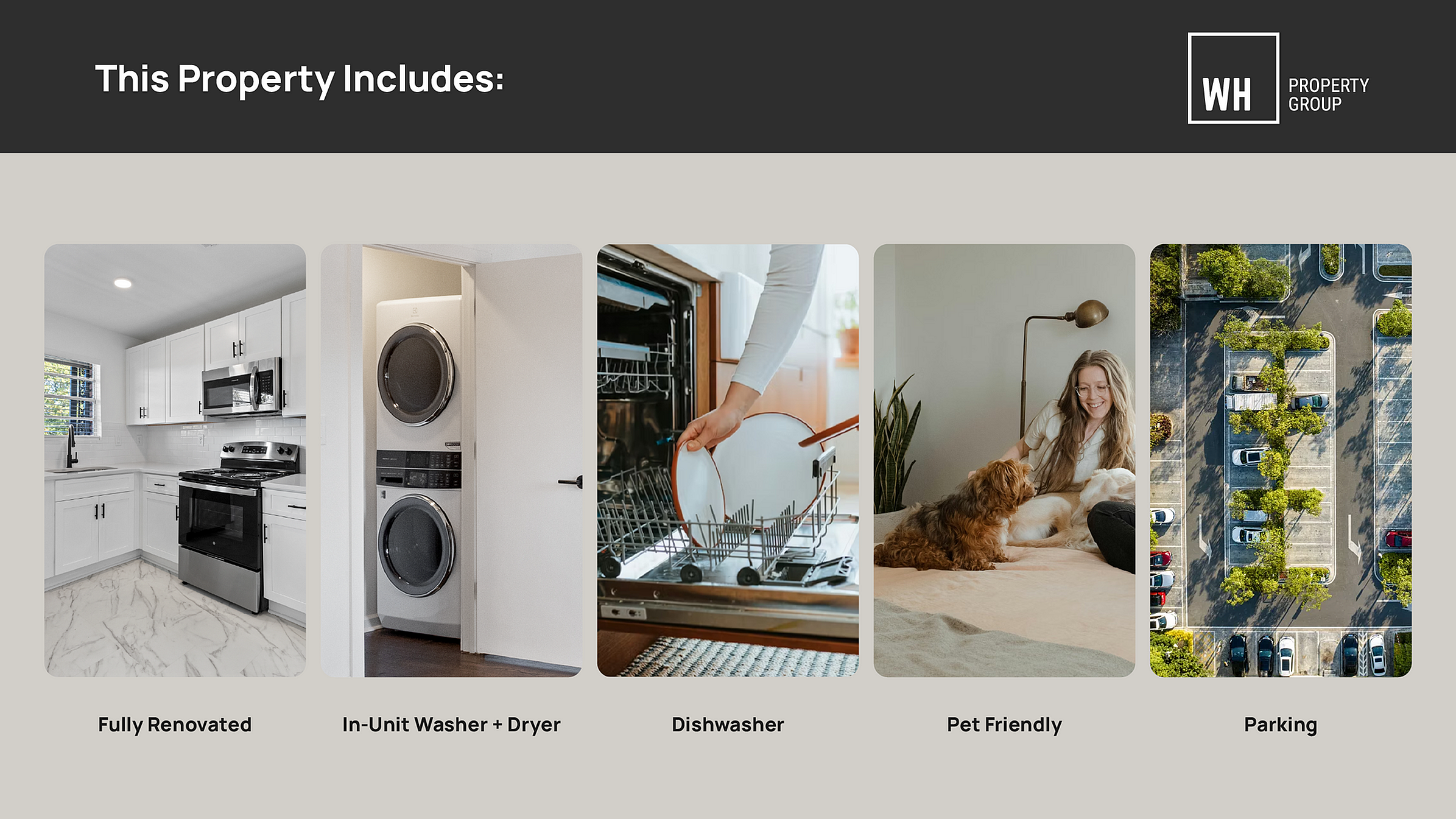 Discover a fully renovated kitchen with modern appliances, an in-unit washer and dryer, and an efficient dishwasher. Enjoy pet-friendly living and ample parking with this thoughtfully designed property.