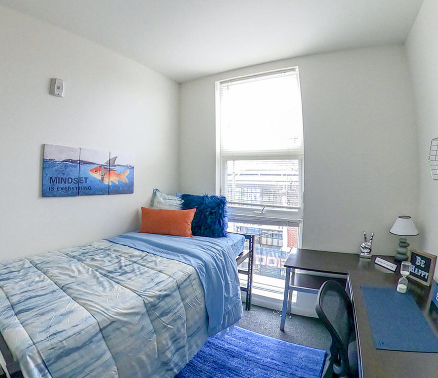 light blue room