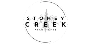 Stoney Creek Apartments logo featuring a sleek design with a mountain and tree motif.