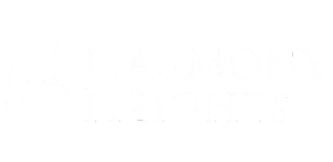 Elegant Harmony Heights logo with stylized trees, evoking a blend of nature and sophistication.