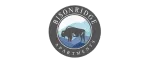 Bisonridge Apartments logo featuring a stylized bison silhouette against a scenic mountain backdrop.