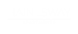 Elegant logo for Hainesway Apartments, featuring modern typography with a sleek blue underline, symbolizing sophisticated urban living.