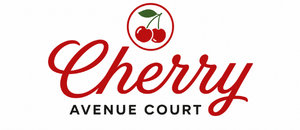 Cherry Avenue Court logo featuring elegant typography with a cherry graphic.