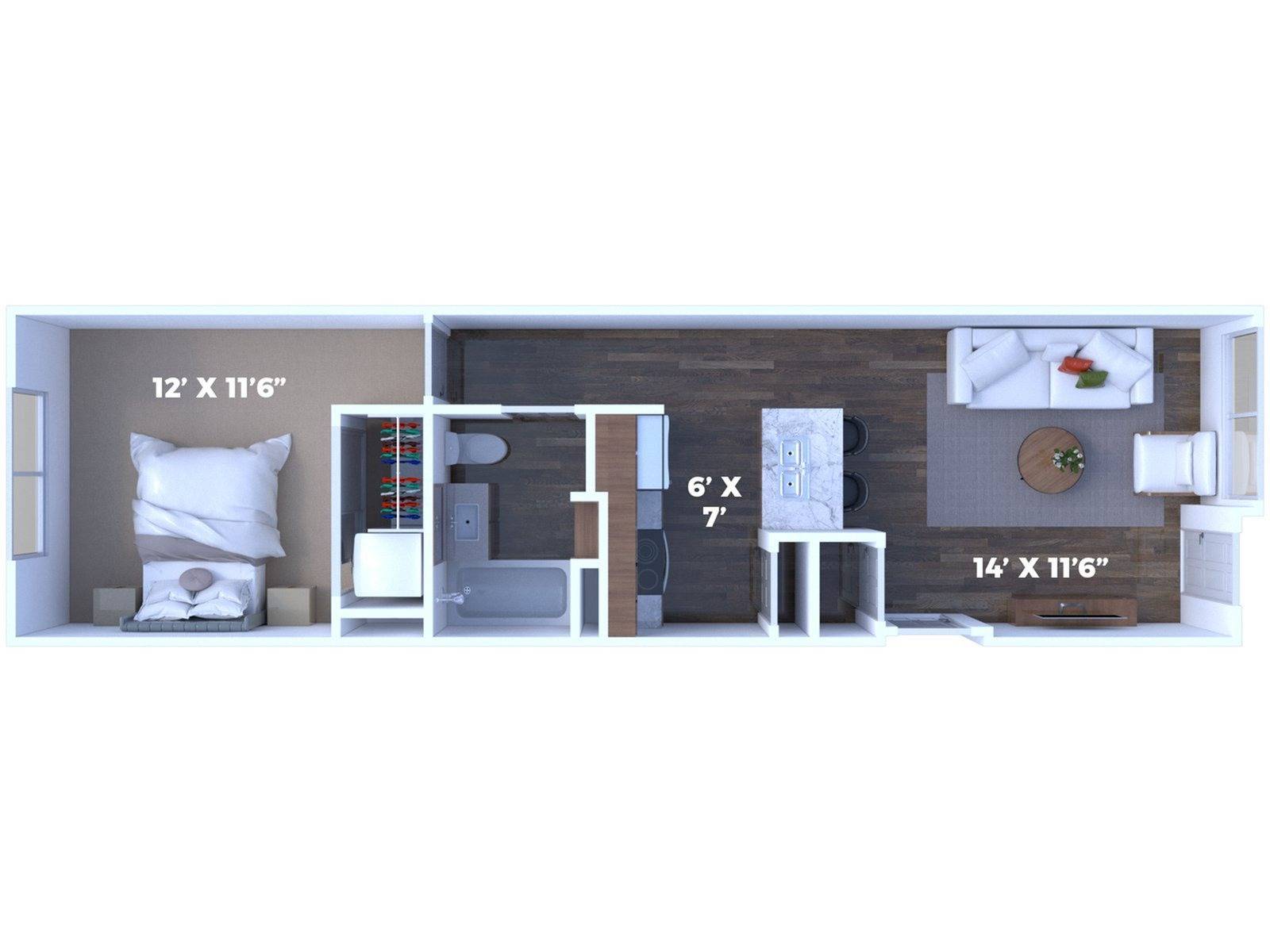 ChestnutStreetLofts 1BD 1Bath 520sqft