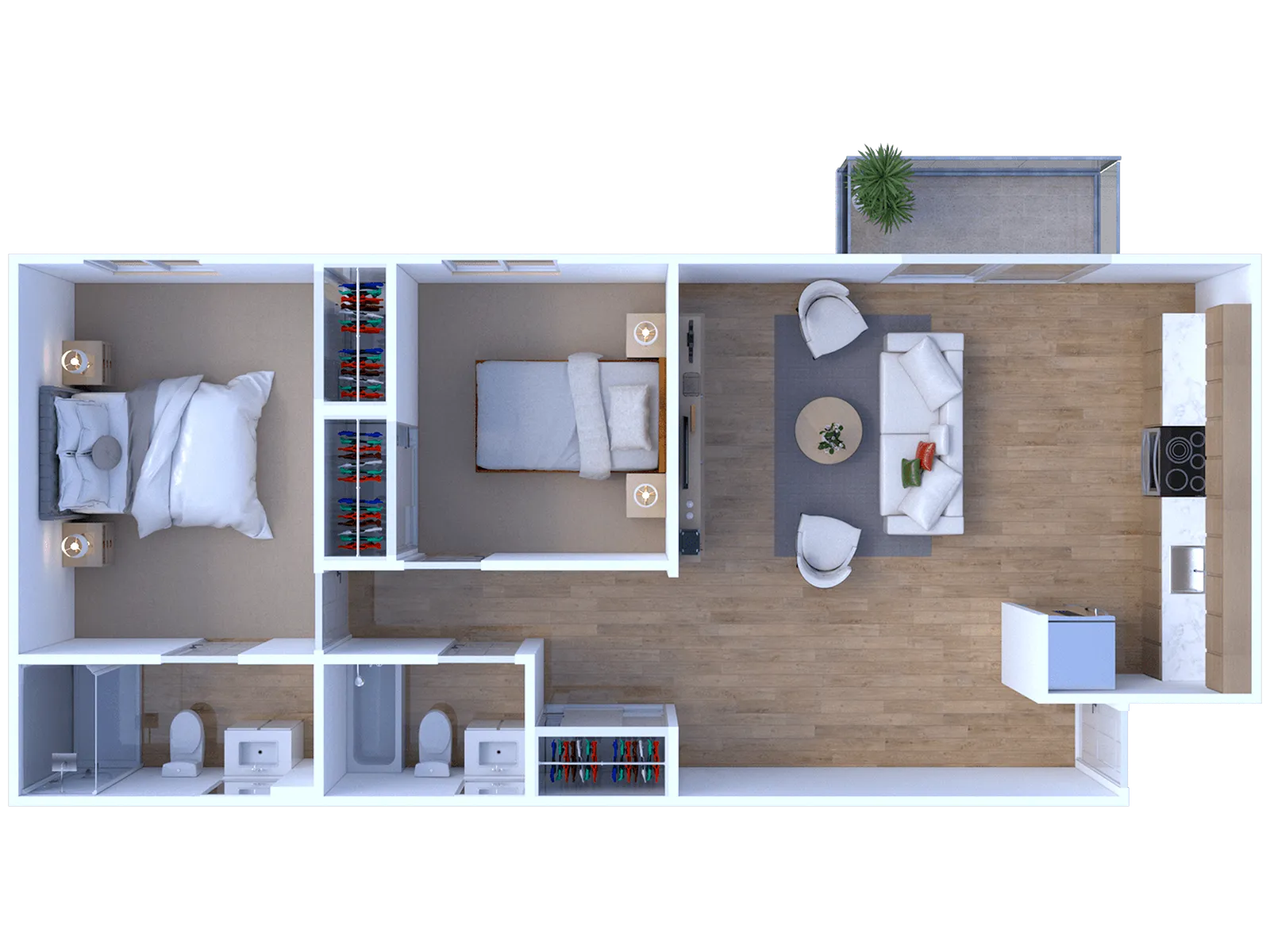 GoshenTerrace 2BD 2Bath 911sqft