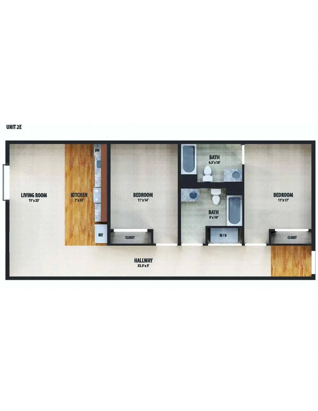 MarketStreetFlats 2BD 2Bath 1115sqft
