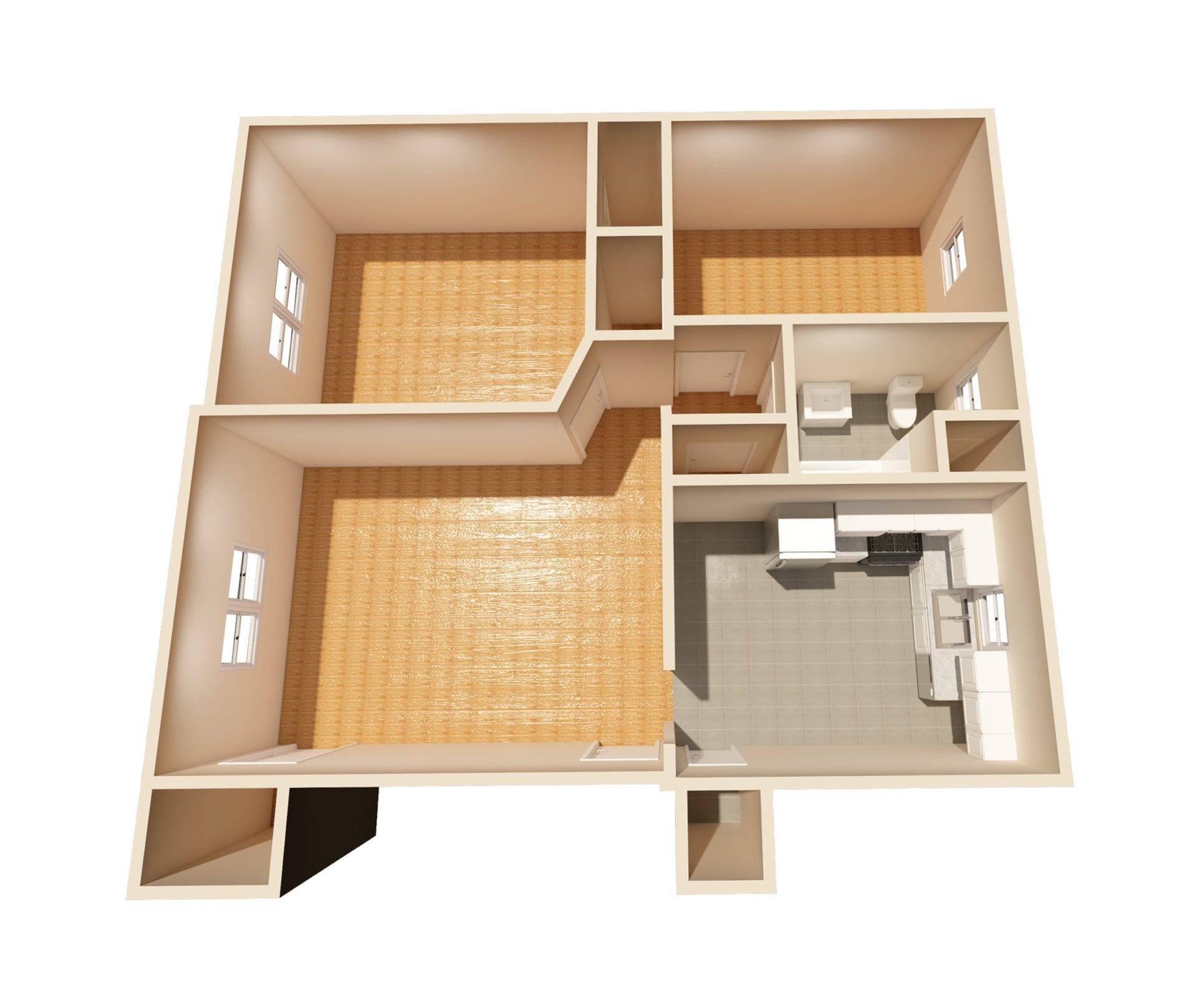 SummitCourt Large 2BD 1Bath 1100sqft