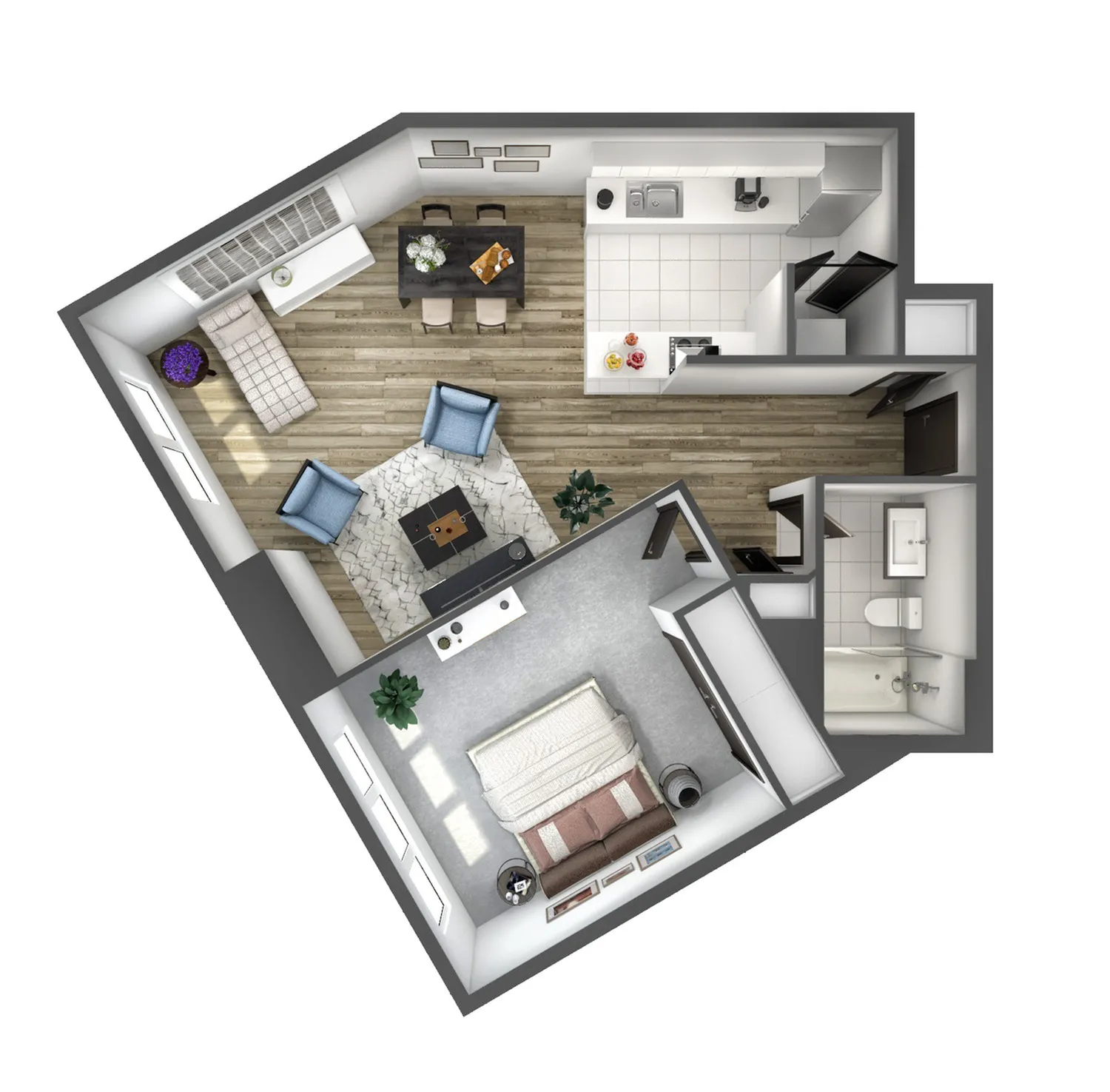 1 bedroom 1 bathroom