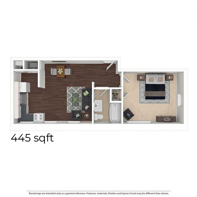 Athens 1BD 1Bath 445sqft