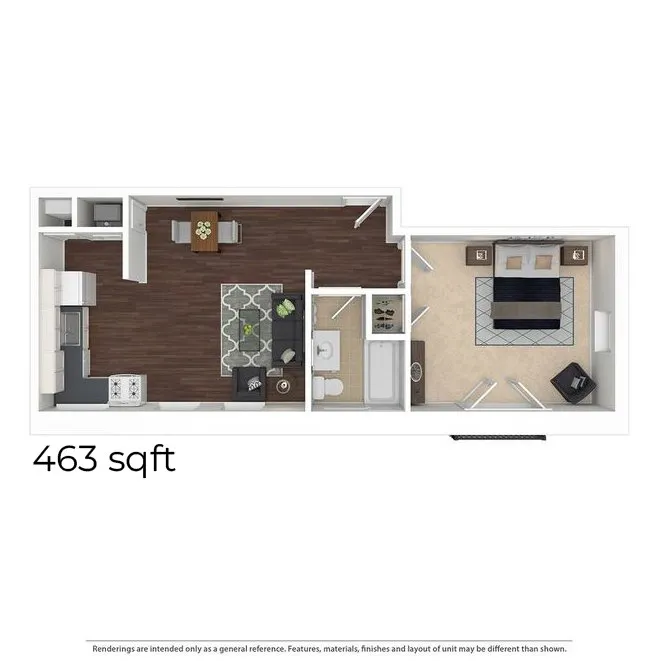 Athens 1BD 1Bath 463sqft