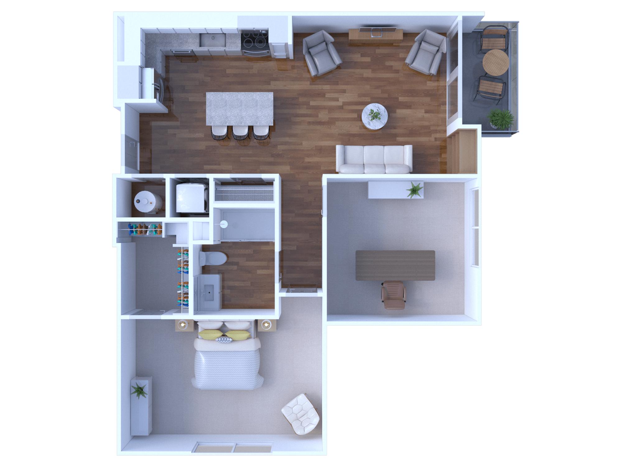 One Bedroom with den One Bath 985 Sqft