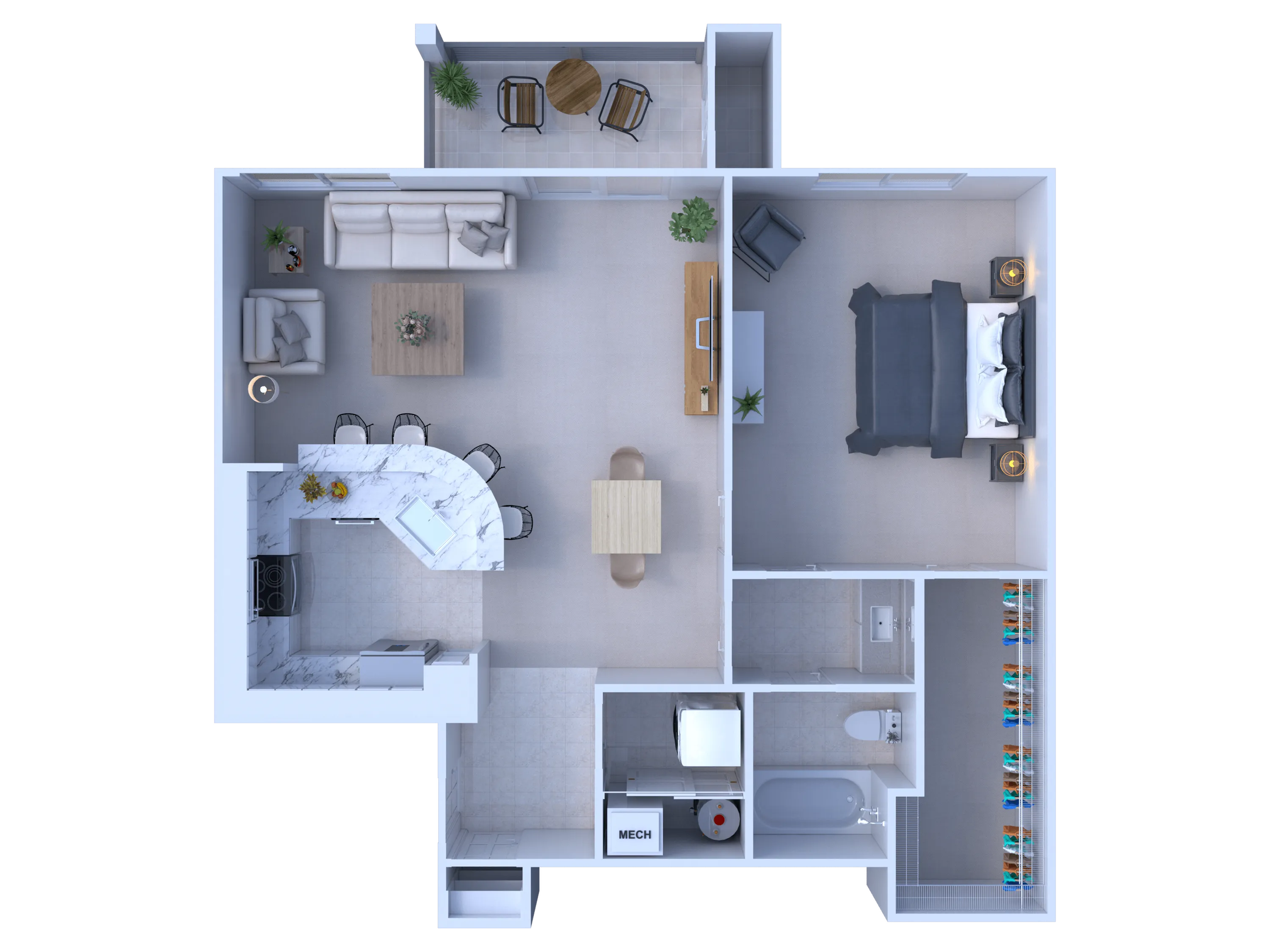 Diamond Pointe 1 Bed 1 Bath – 912sqft-min