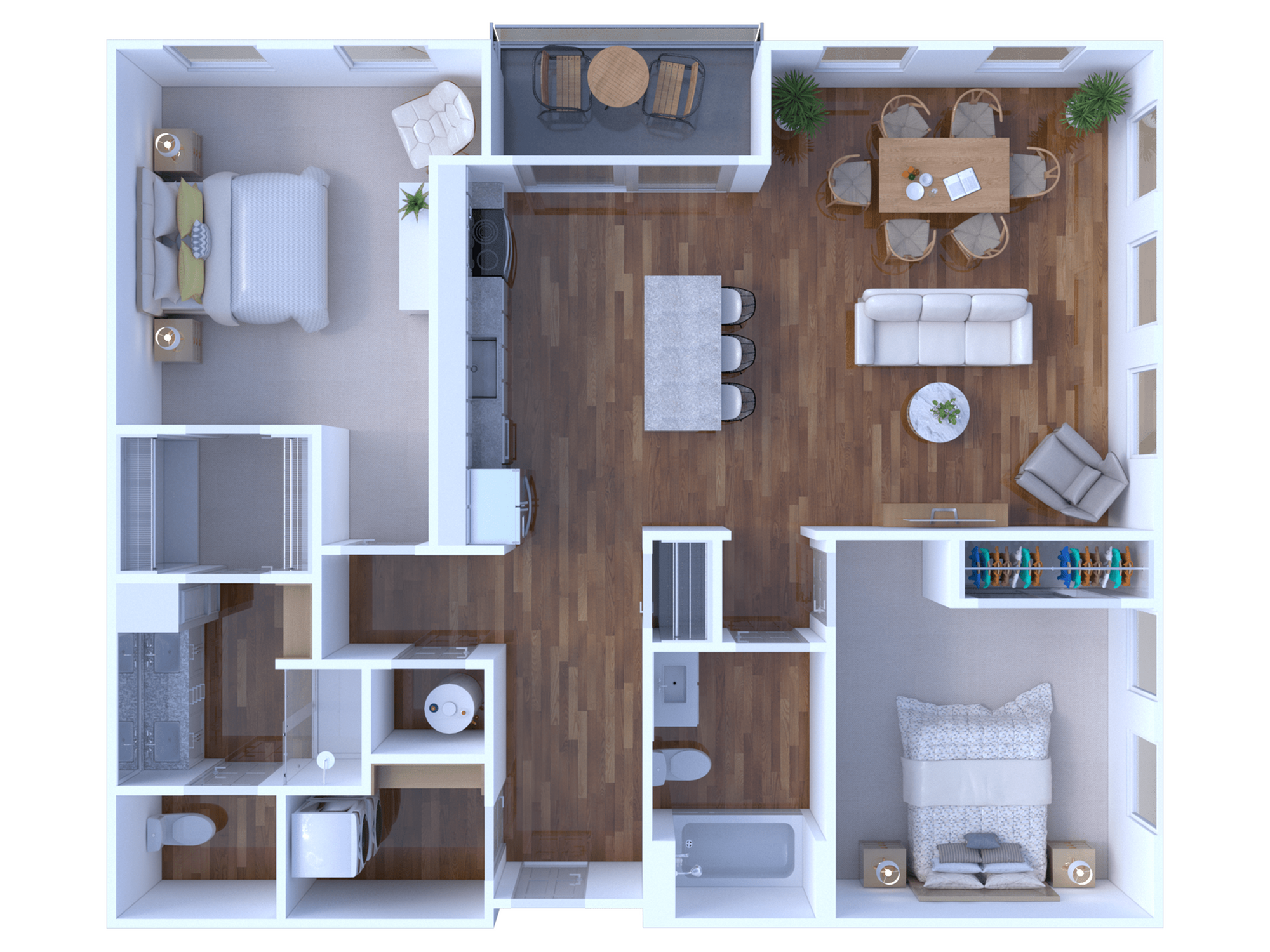2 bed/2 bath 1174 Sq. Ft.