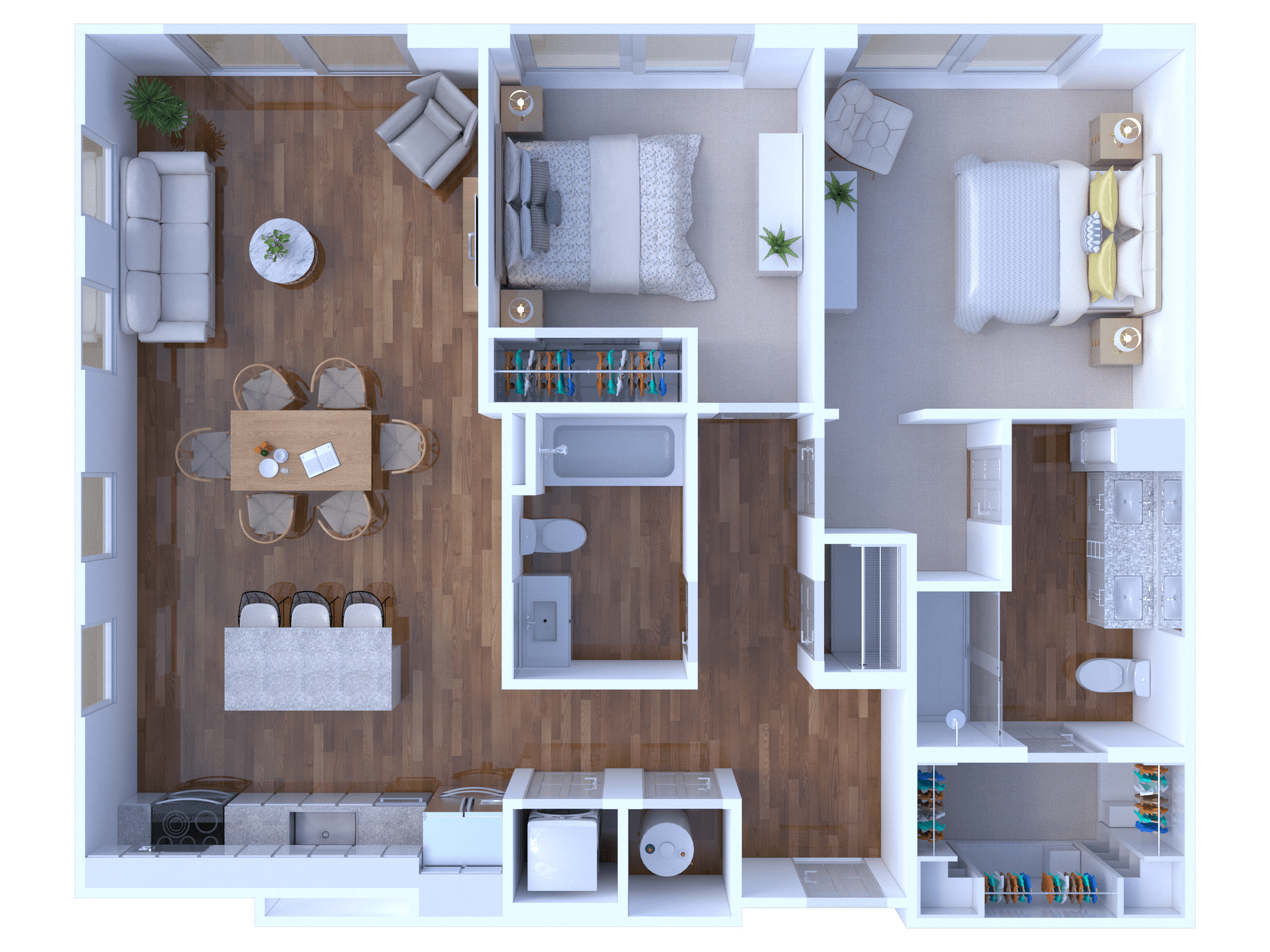 2 Bed/2 Bath 1108 Sq. Ft.