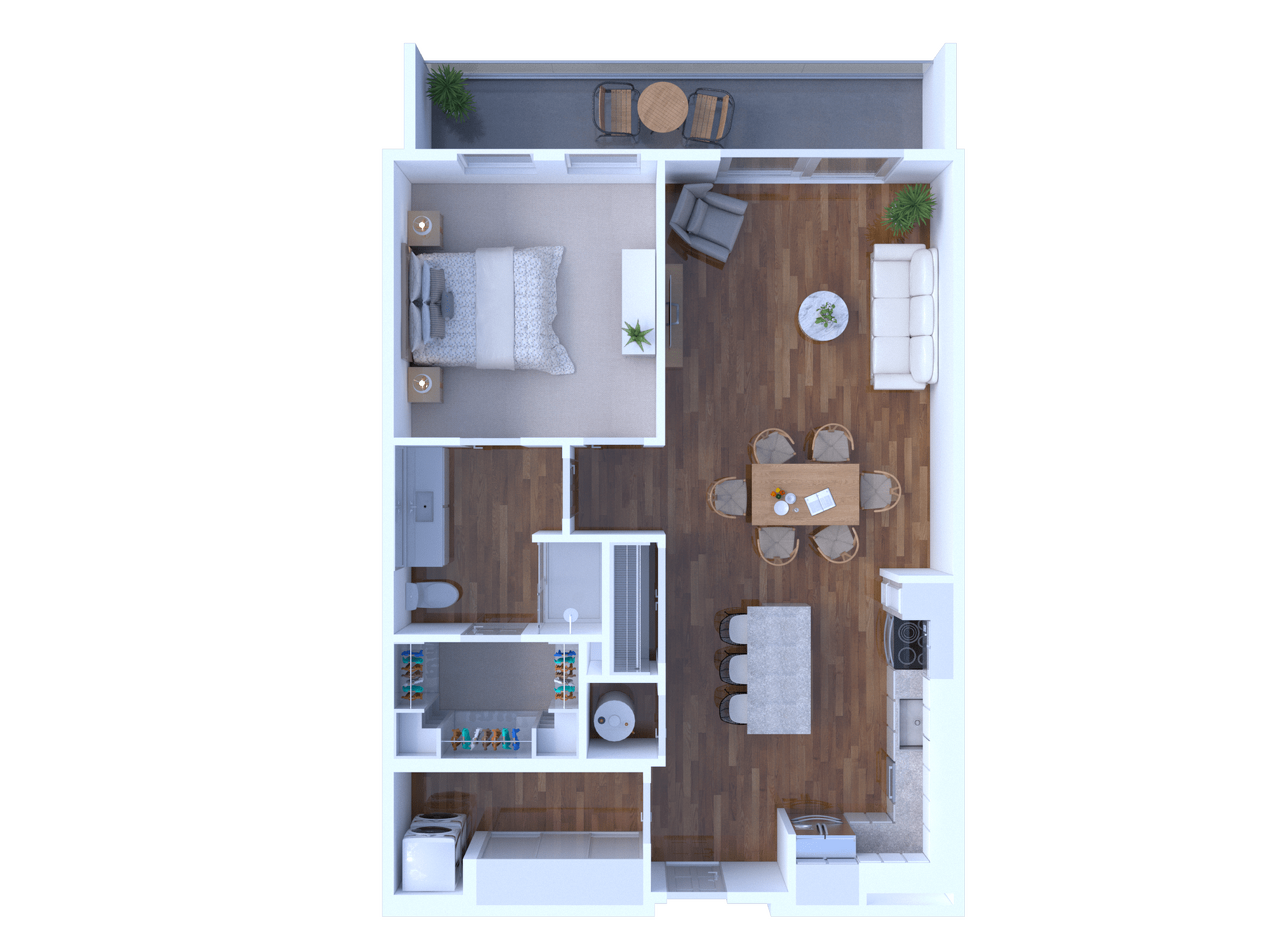 1 Bed/1 Bath 836 sq. ft.