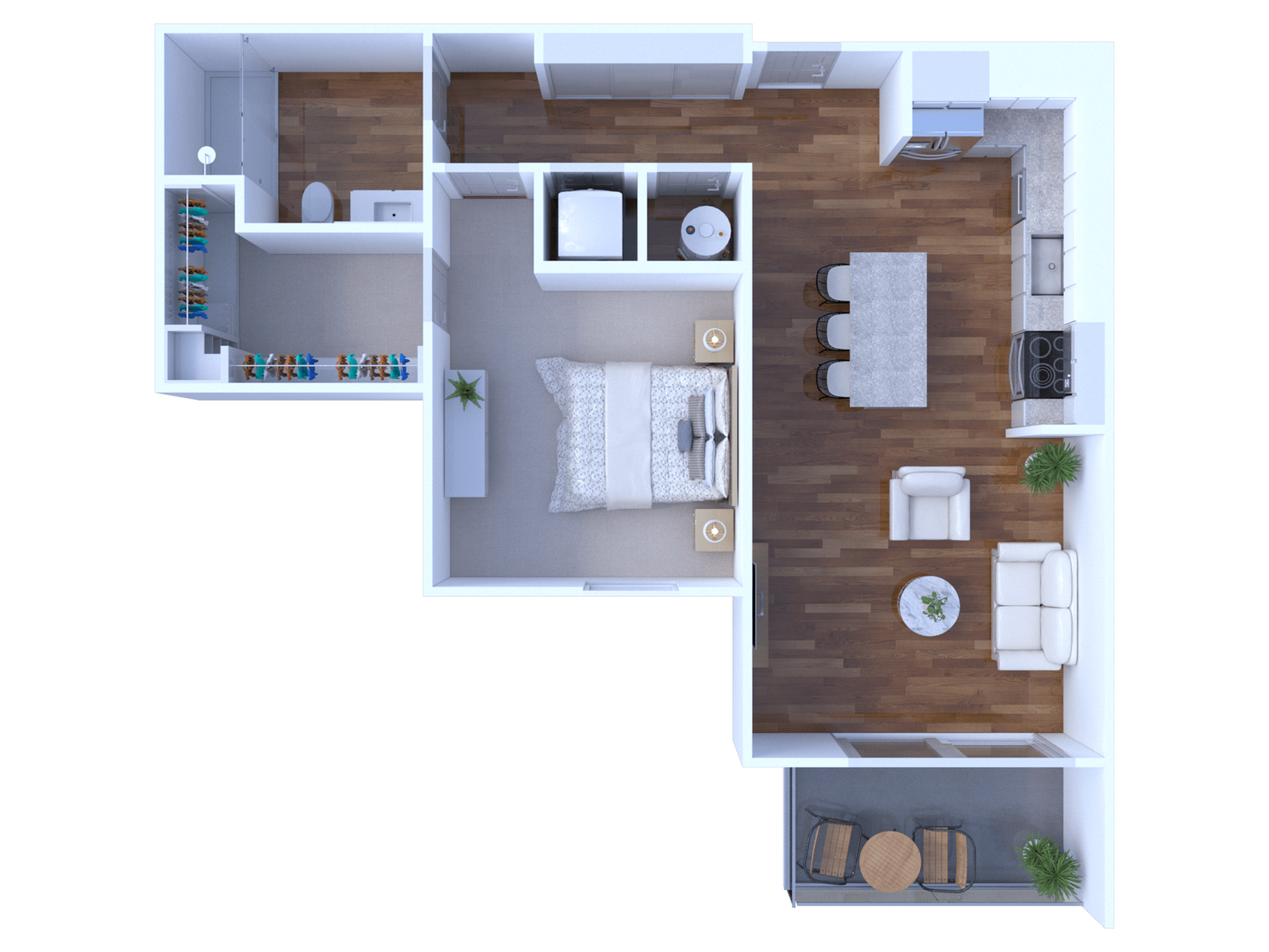 1 Bed/1 bath 710 sq. ft.