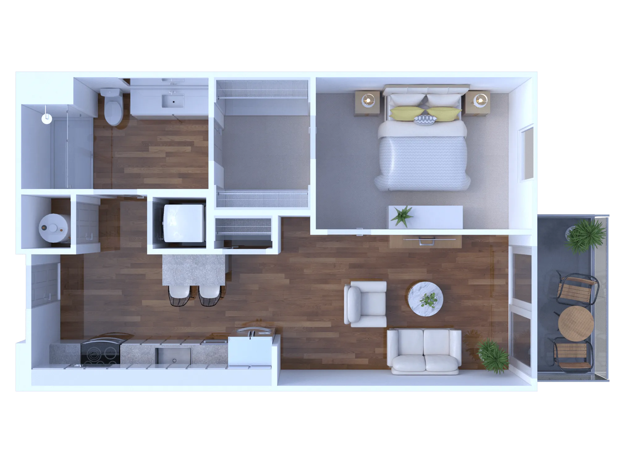 1 Bed/1 bath 611 sq. ft.