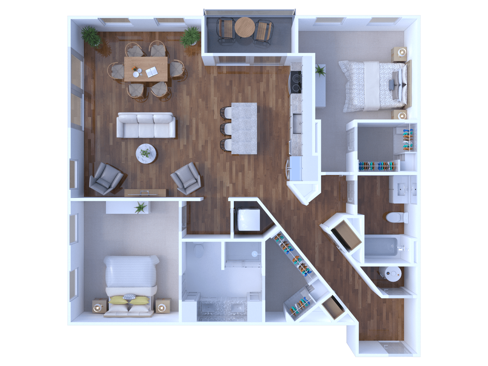 2 bed 2 bath 1302 sqft