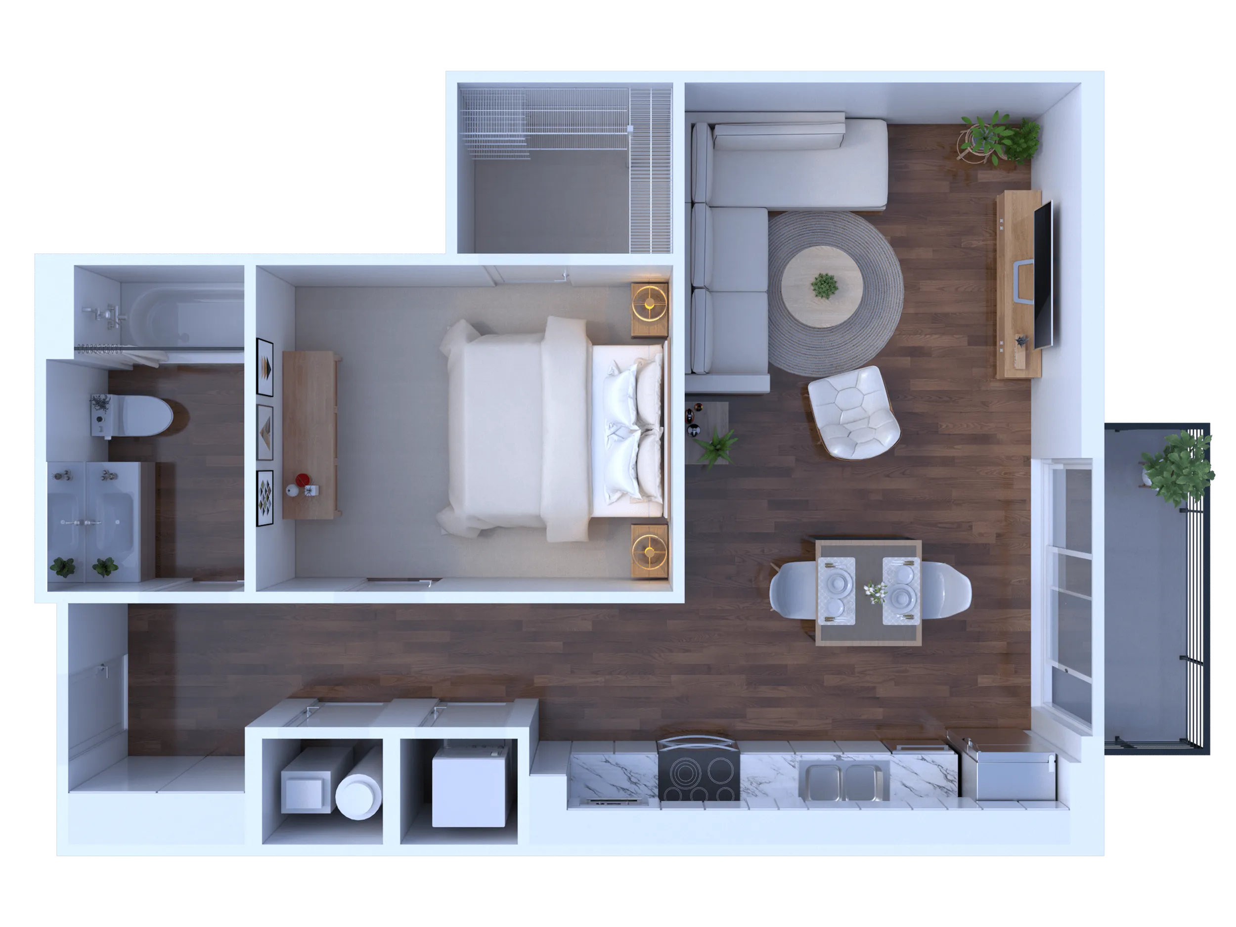 1 bedroom 1 bath Jr. B3 634 sqft