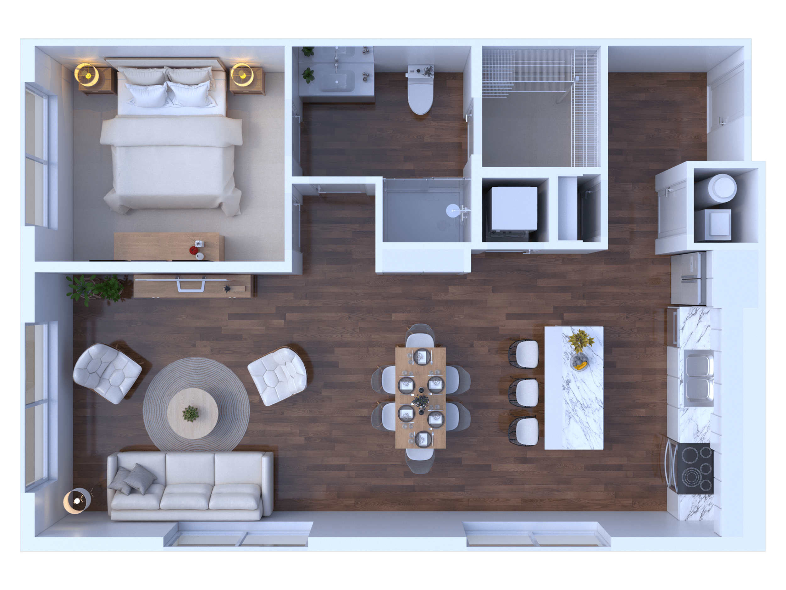 1 bedroom 1 bath Jr. C7 815 sqft