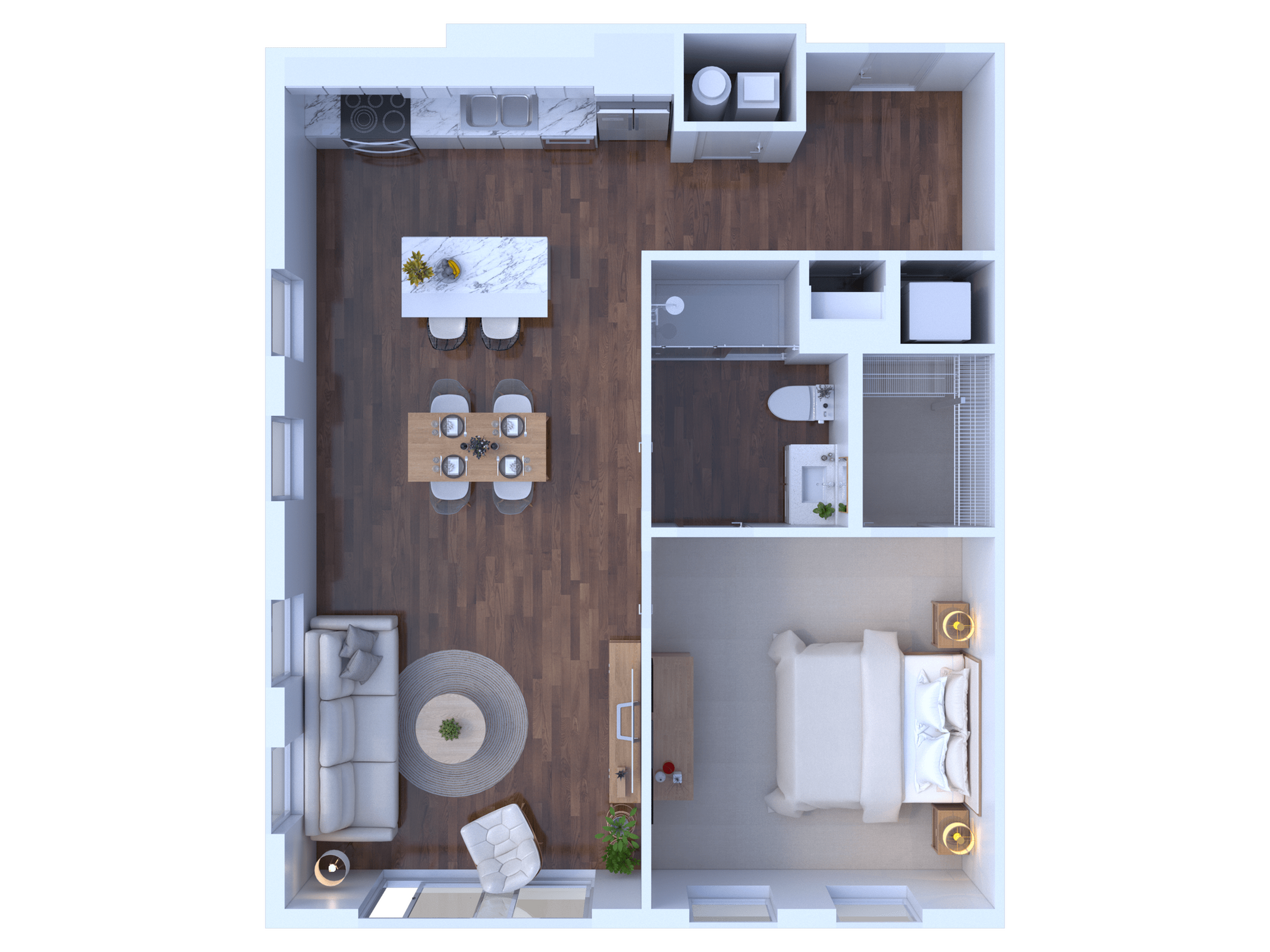 1 bedroom 1 bath C8 808 sqft