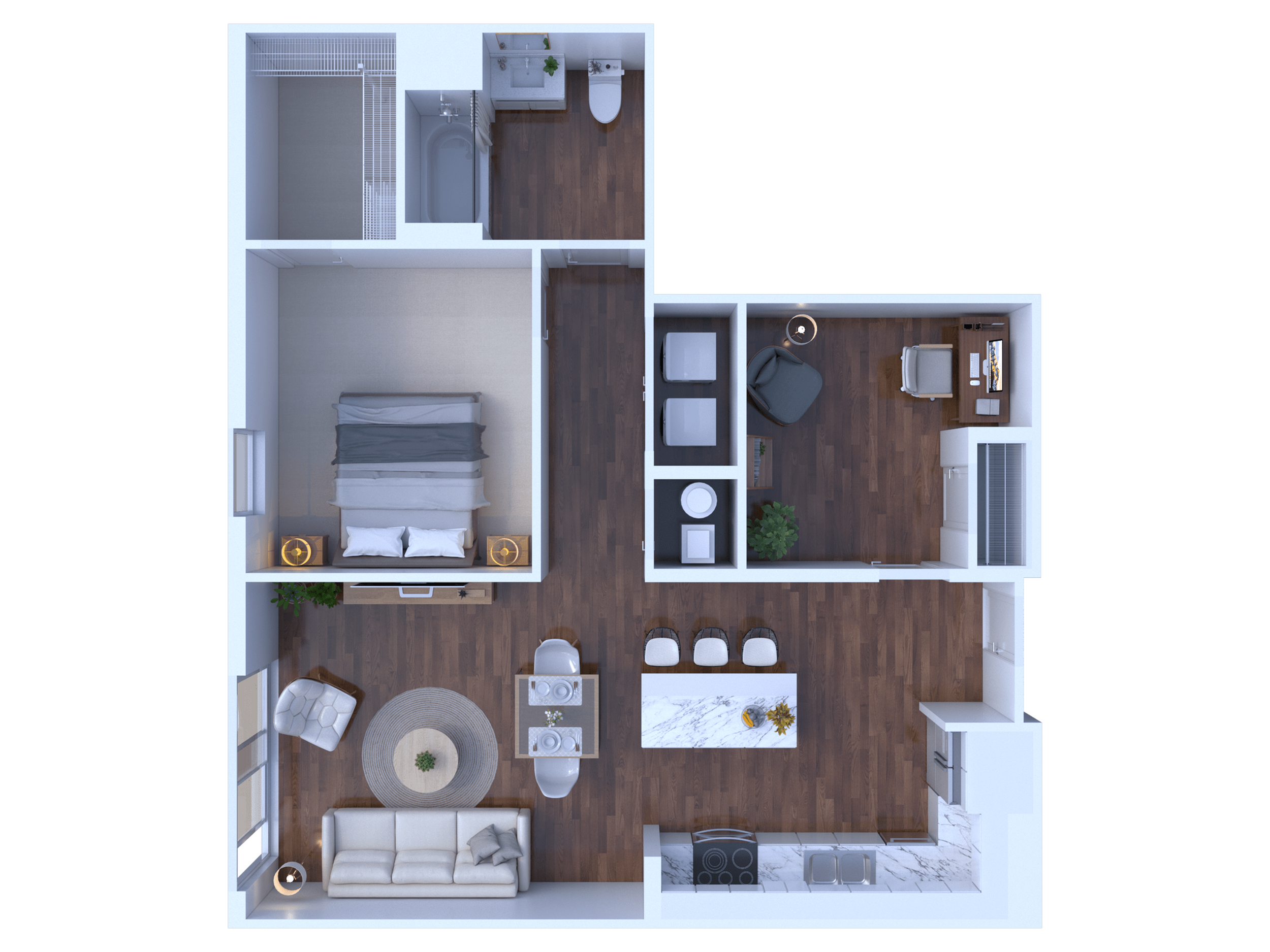 1 bedroom 1 bath D2 868 sqft