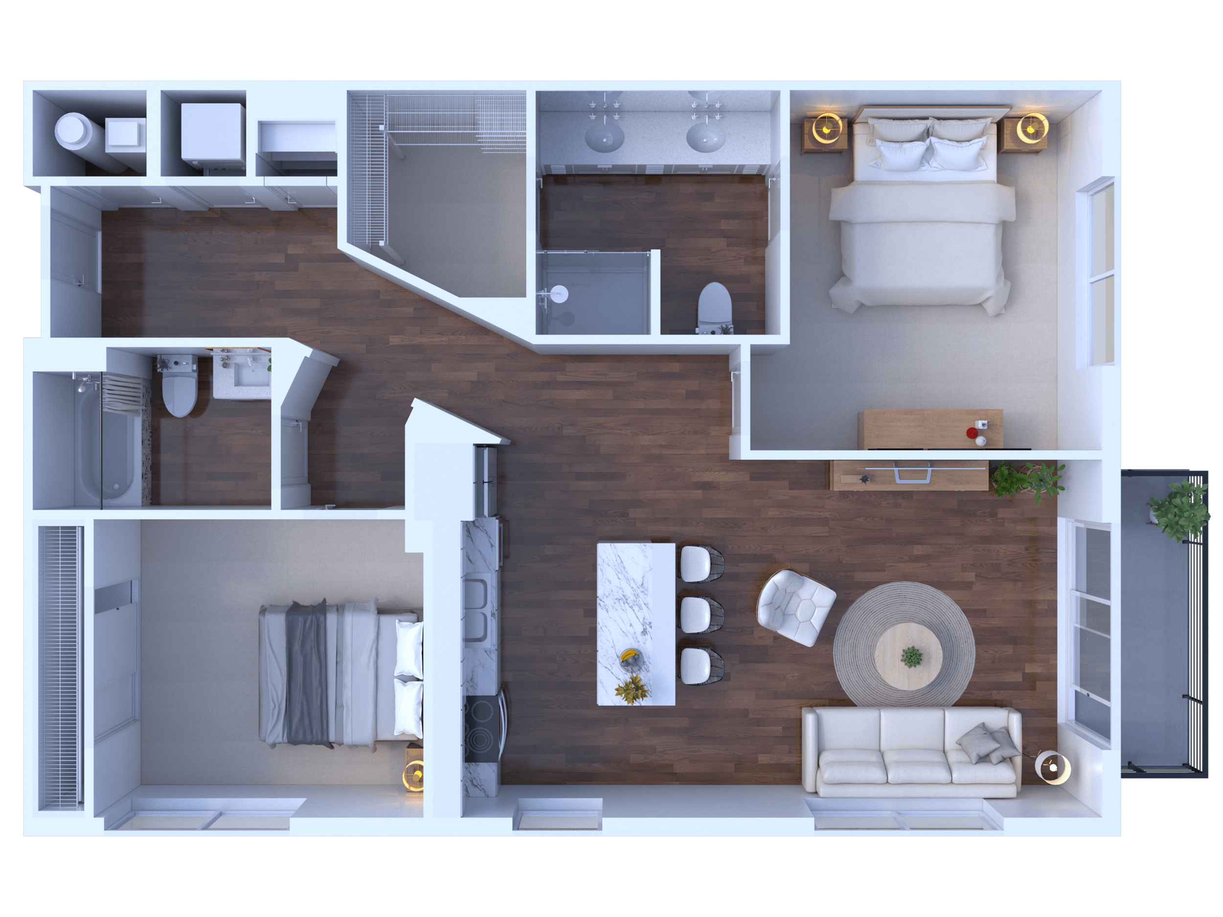 1 bedroom 1 bath E1 1040 sqft