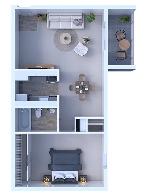 Stonecliffe 1BD 1Bath 650sqft