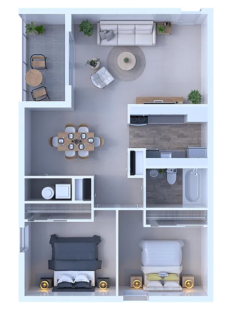 Stonecliffe 2BD 1Bath 837sqft