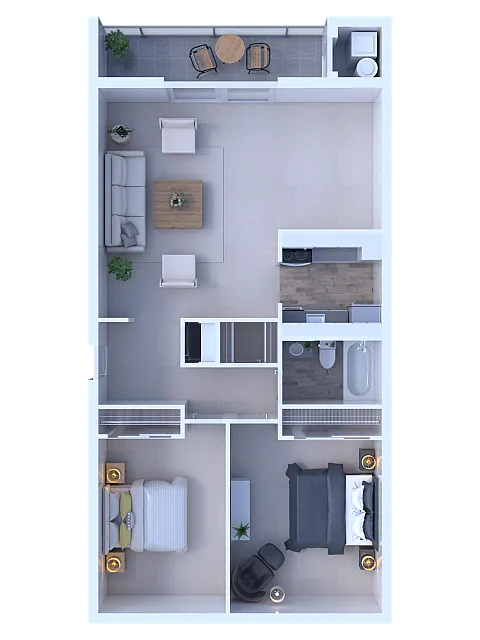 Stonecliffe 2BD 1Bath 902sqft