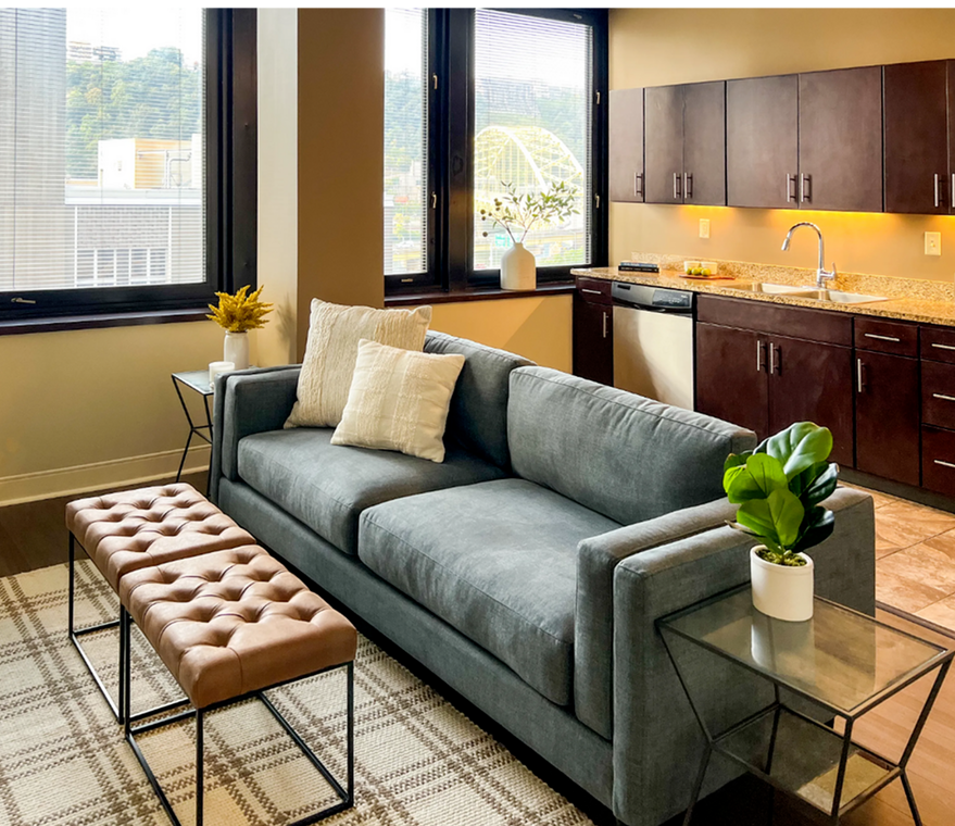 Apartments at River View Kitchen and Living
