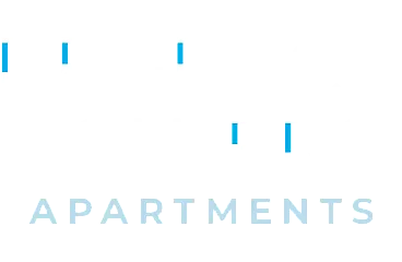 Elegant logo design for Regency Towers Apartments with modern typography and blue accents.