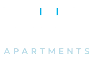 Modern logo design for Norris Hills Apartments with sleek typography on a bold black background.