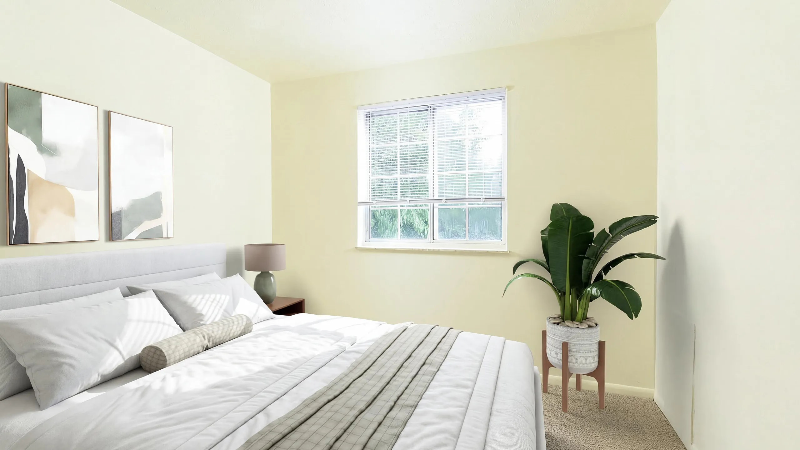 Bright and inviting bedroom featuring a large bed, elegant decor, and abundant natural light from a sizable window.