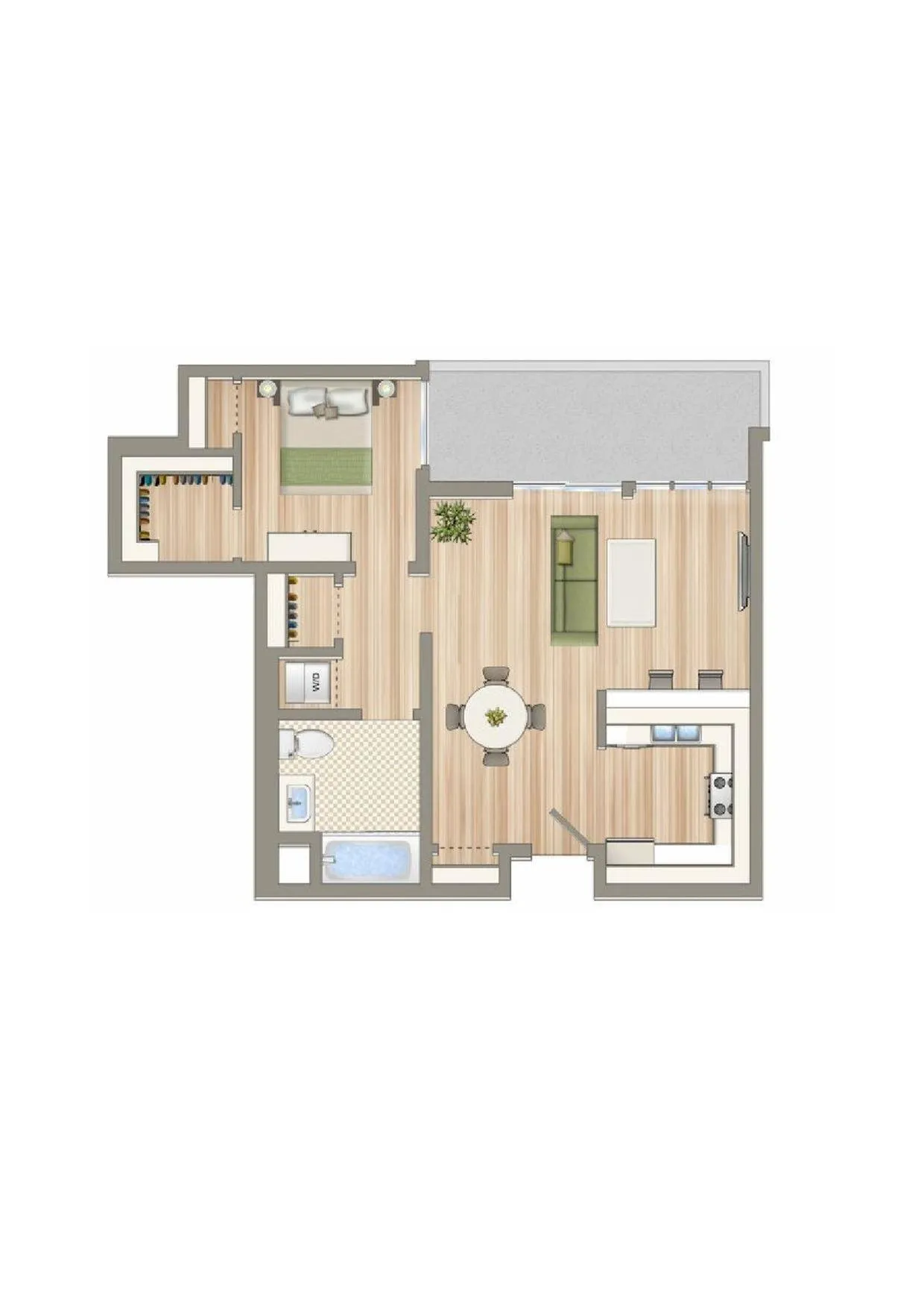 1 Bed/1 Bath floor plan