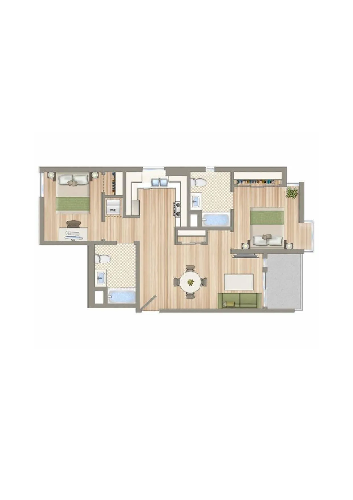 2 Bed/2 Bath floor plan