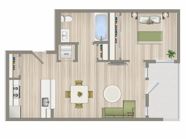 1 Bed/1 Bath- A3 floor plan