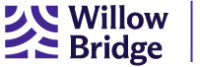 Willow Bridge logo in deep purple, showcasing a modern design with a stylized bridge icon.