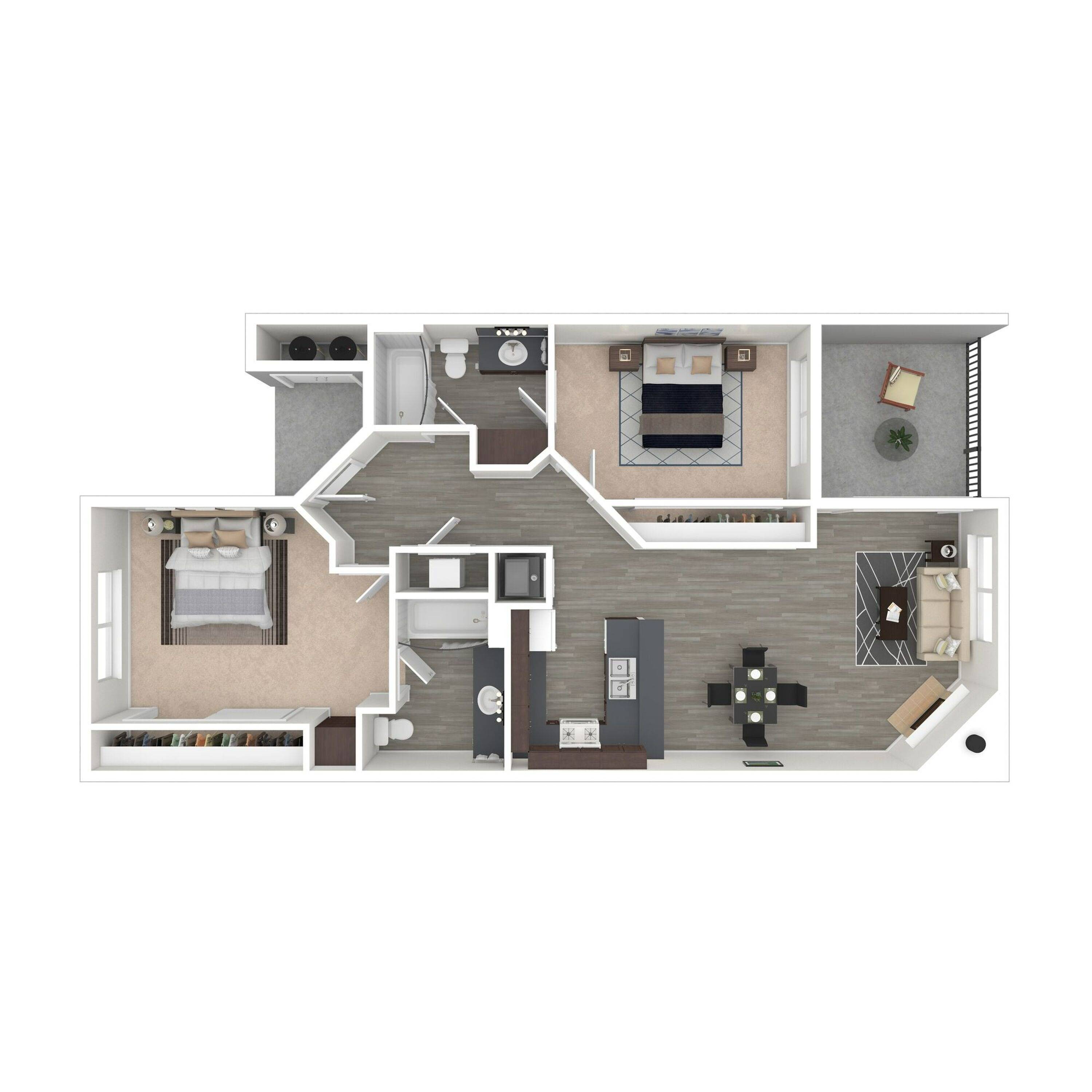 2-2CD 3D Floor plan Image