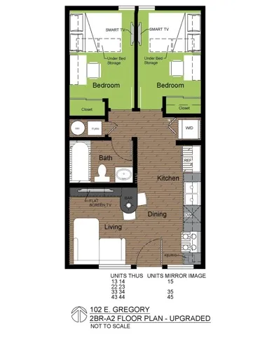 102 Gregory 2 Bed Floorplan A2