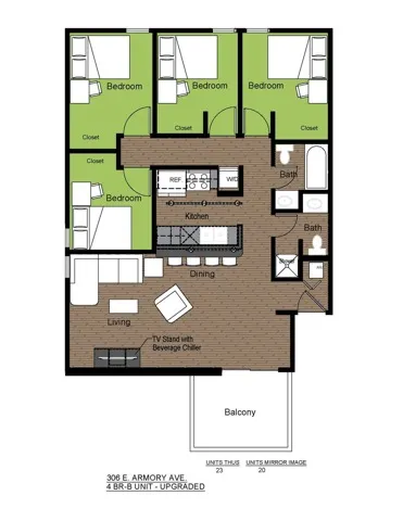 306 Armory 4 Bed Floorplan B