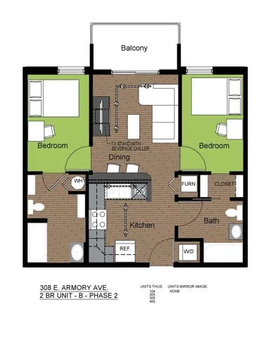 308 Armory 2 Bed Floorplan B