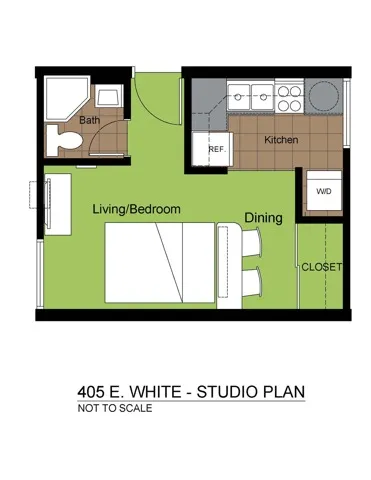 405 White Studio Standard Floorplan