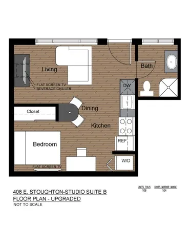 408 Stoughton Studio Floorplan B